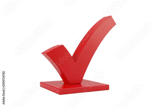 Bold red checkmark symbol for confirmation