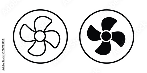 Foto Cooling fan icon elements pack. icons suitable for projects