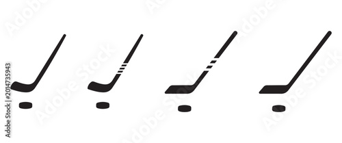 Canvas Print “Transparent Hockey Player Silhouette Vector Set with Stick – Athlete Action Pos