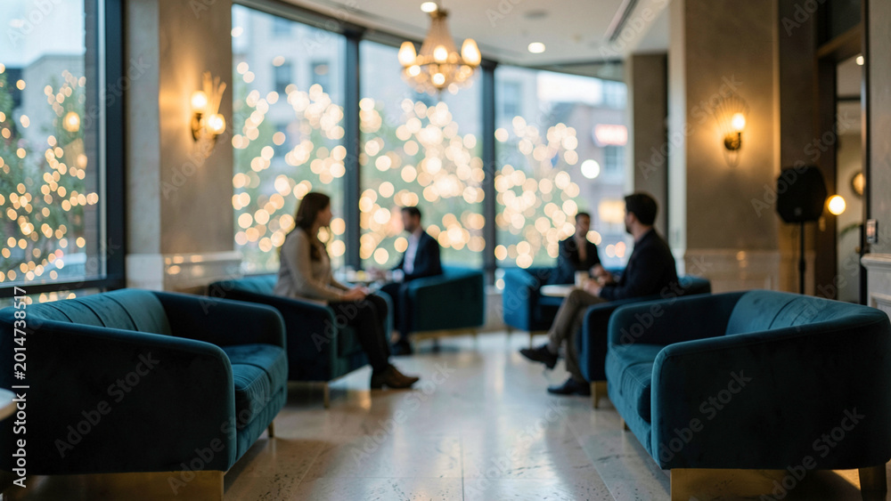 Obraz premium Professional business meeting in a modern luxury lounge setting