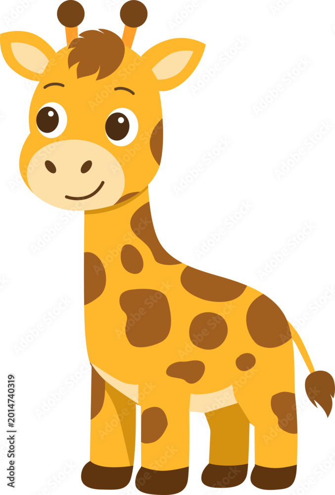 Fototapeta premium Cute Giraffe Cartoon Animal Illustration Design