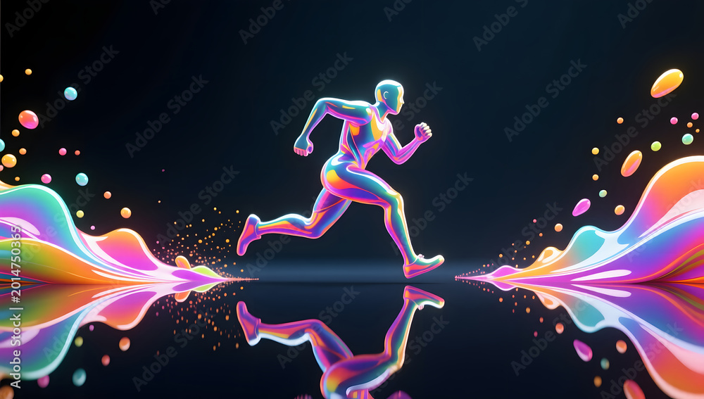 Obraz premium Dopamine colorful fluid releasing vitality