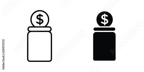 Foto tip jar icon elements pack. icons suitable for projects