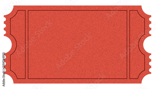 Tableau sur toile Blank vintage red paper ticket with textured and flat isolated on transparent background