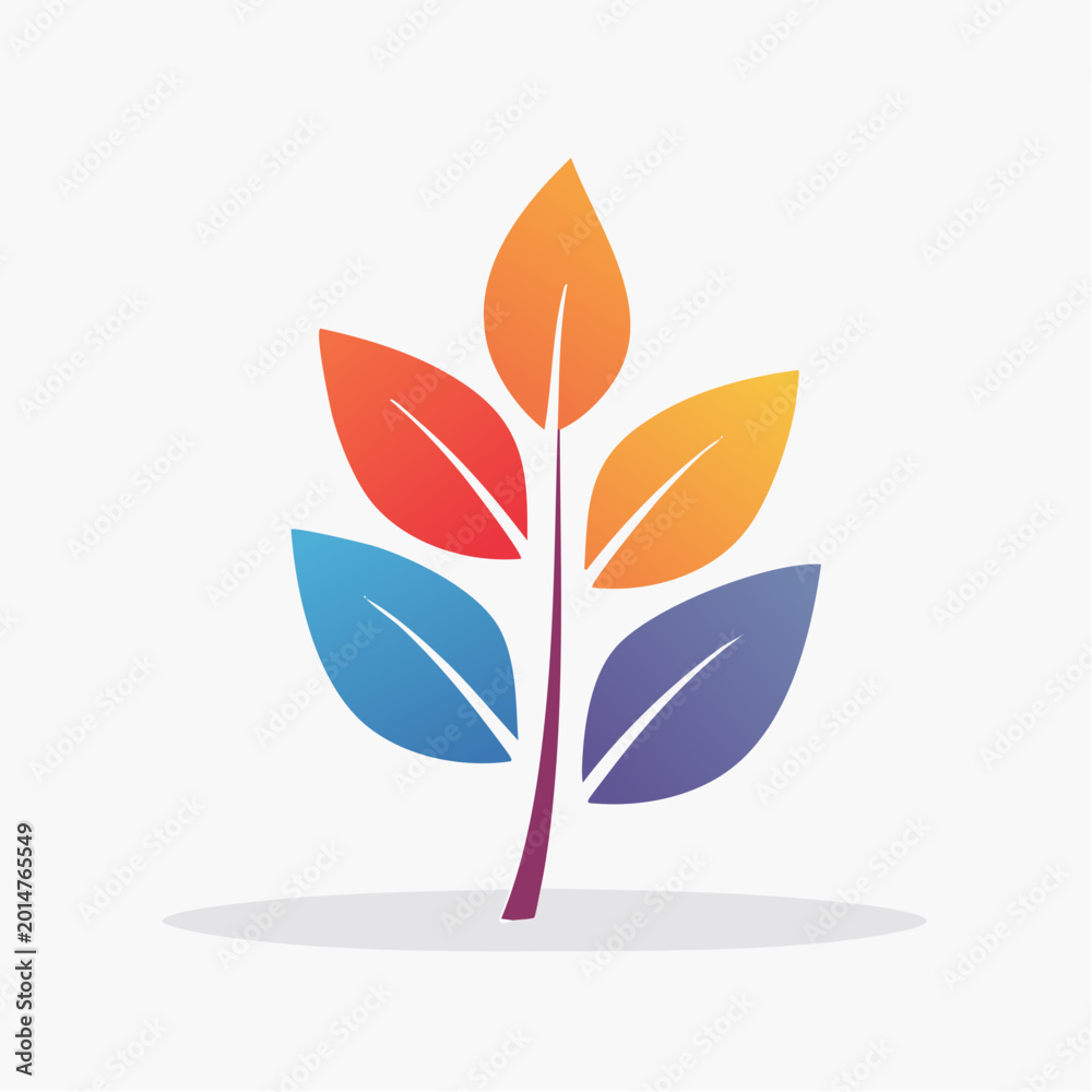 Obraz premium Abstract Colorful Plant Logo