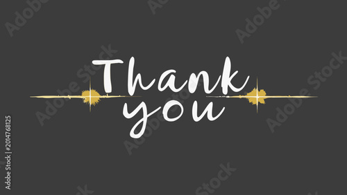 Golden thank you message on dark background with layered paper cut style