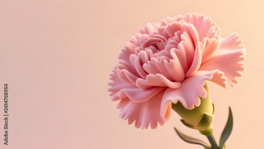 Fototapeta premium Mother's Day Gratitude Carnation Warm Healing Illustration