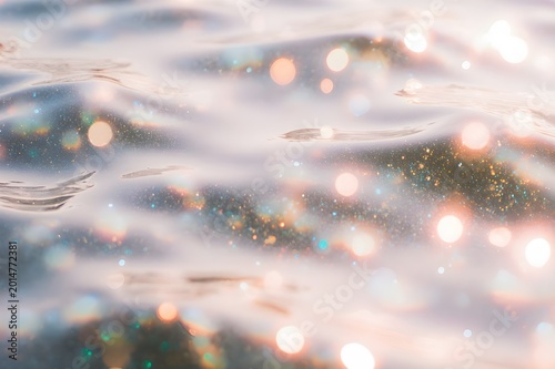 Iridescent Water Surface Holographic Rainbow Bokeh Sarkle