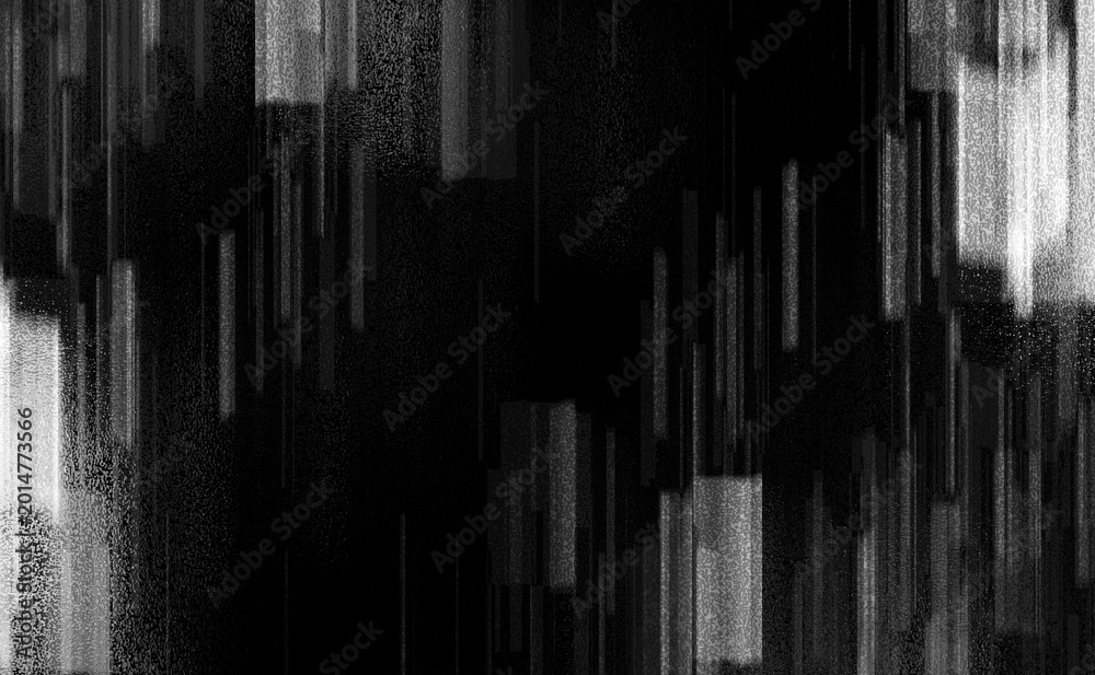 Naklejka premium 黒色の背景にざらざらとした表面の質感で墨で描いたようなオブジェクトが降るイメージでデザインした壁紙、グラフィックの素材