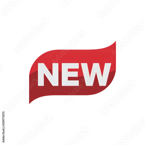 Red new badge sticker isolated on transparent background