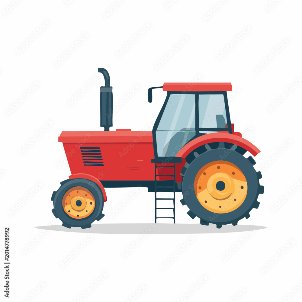 Obraz premium Red Tractor Illustration