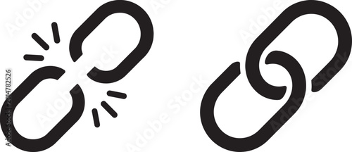 Photos Broken and connected chain link icon vector illustration, hyperlink connection s