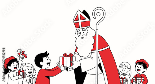 Tablou pe pânză Saint Nicholas Giving Gifts to Children