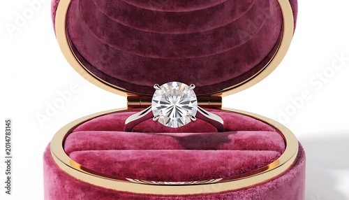 Diamond ring in a velvet jewelry box
