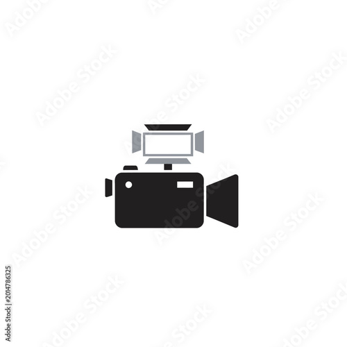 A black and white icon of a video camera.