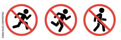 Foto No Pedestrian Access Sign Icon Vector, Restricted Entry Warning Symbol Illustration for Safety, Prohibition, and Public Area Control Design
