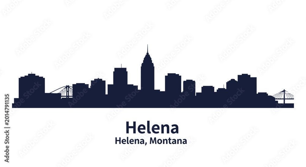 Fototapeta premium Helena Montana Skyline Silhouette with City Center Buildings