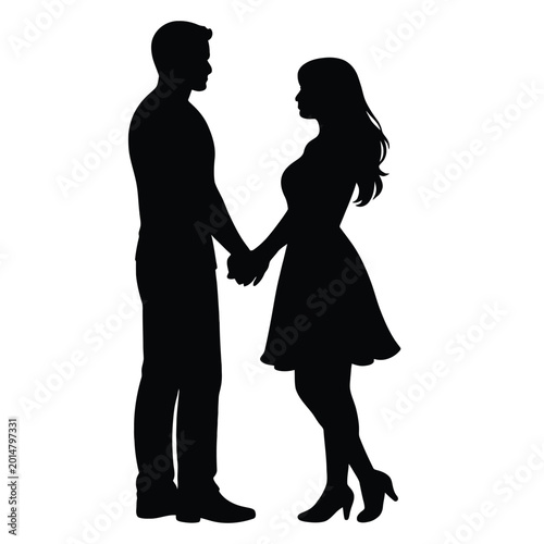 Bilde på lerret victor style flat Illustration romantic couple