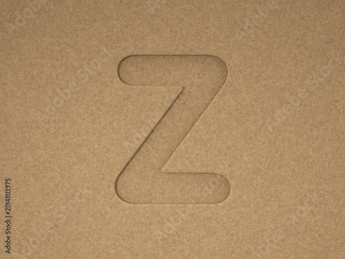 Cardboard cutout letter Z