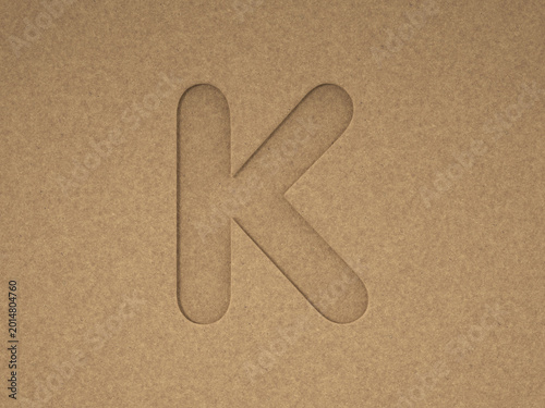 Cardboard cutout letter K
