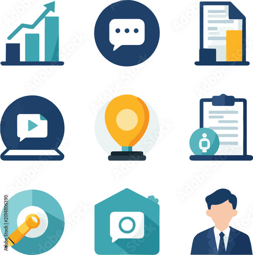 business and finance icons set