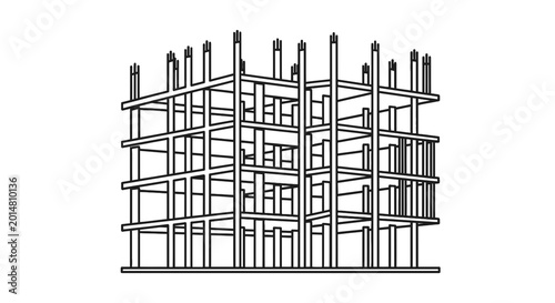 Valokuva Steel frame of a building structure.