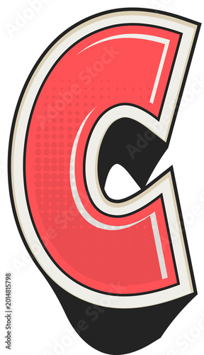 Photos Retro Comic Bold Typography Alphabet Letter C