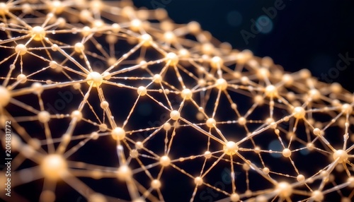 Glowing Organic Fiber Network Bright Neural Pattern