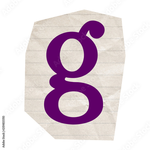 Torn newspaper letters alphabet