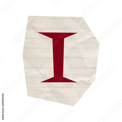 Torn newspaper letters alphabet