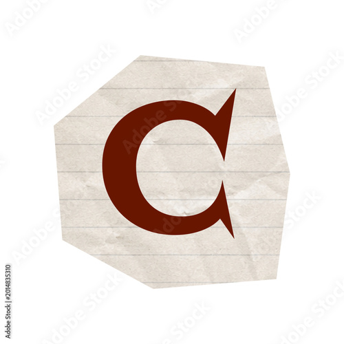 Torn newspaper letters alphabet
