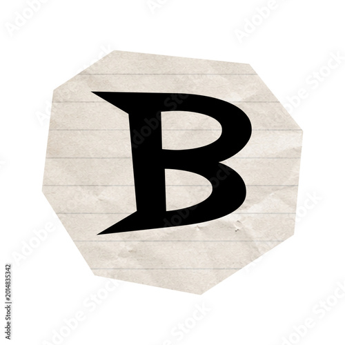 Torn newspaper letters alphabet
