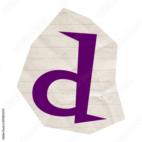 Torn newspaper letters alphabet