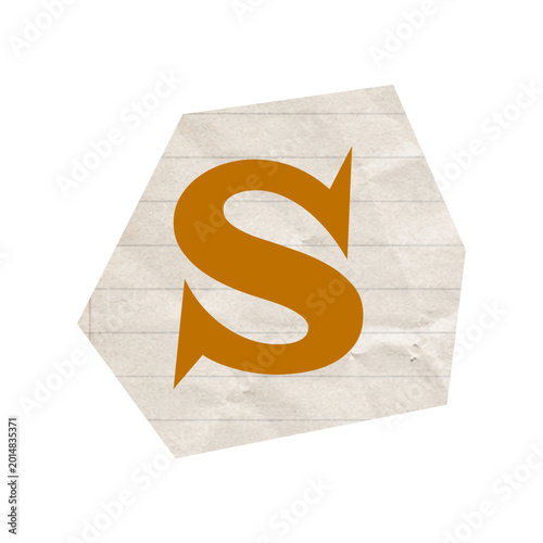 Torn newspaper letters alphabet