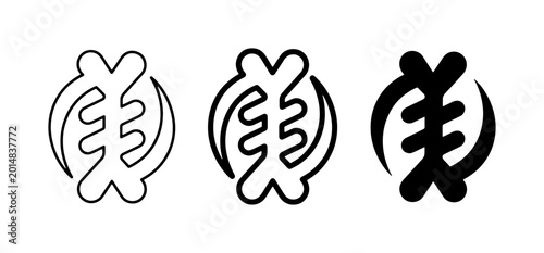 Adinkra Sankofa Symbol Variations, African Cultural Iconography, Heritage and Wisdom