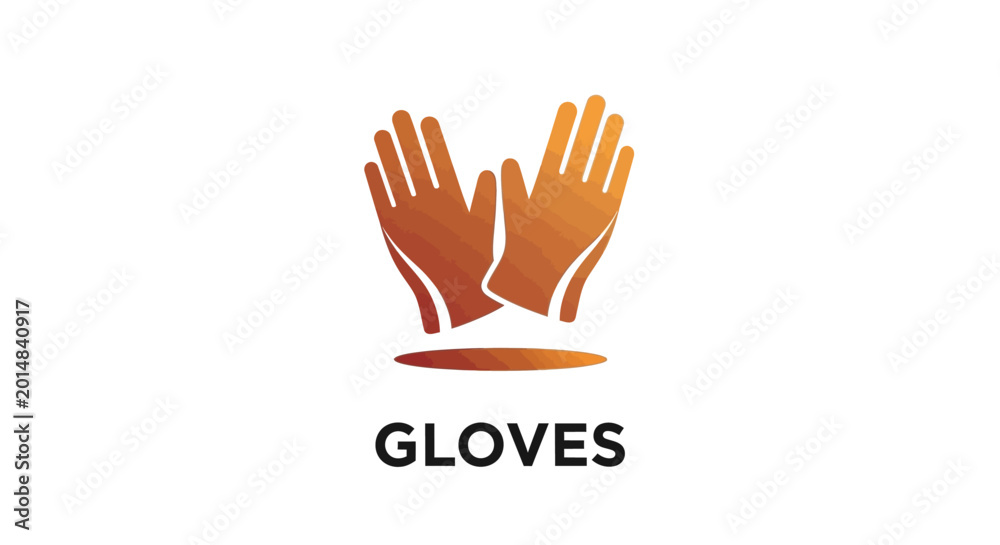 Fototapeta premium Orange Gloves Icon - A Simple and Clean Design for Protection.