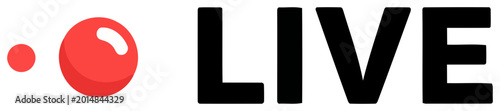 Live streaming indicator red dot icon with modern minimal broadcast status design