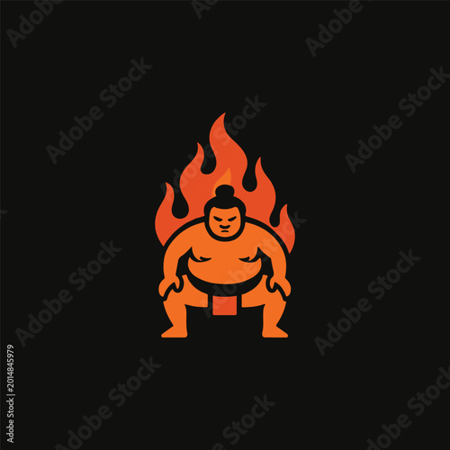 Принти на полотні Fire Sumo Logo