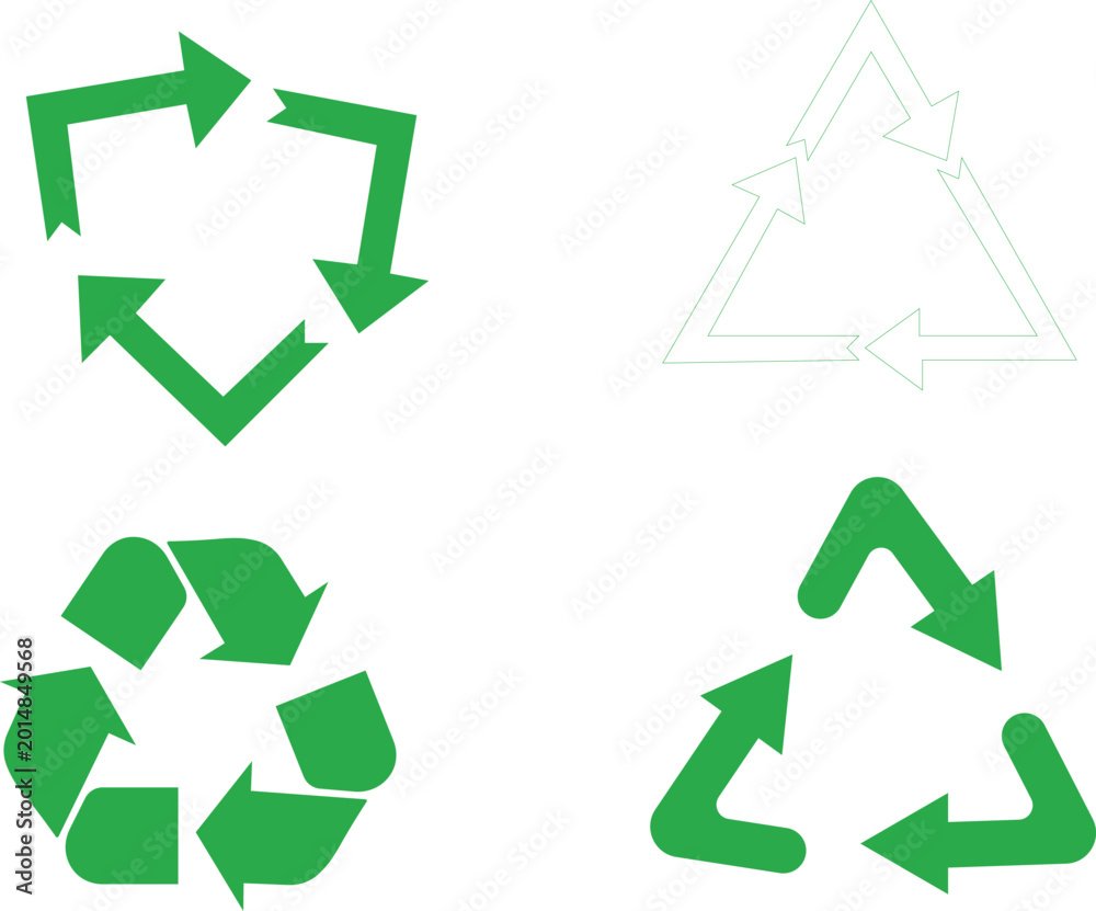 Fototapeta premium Variations of the recycling symbol