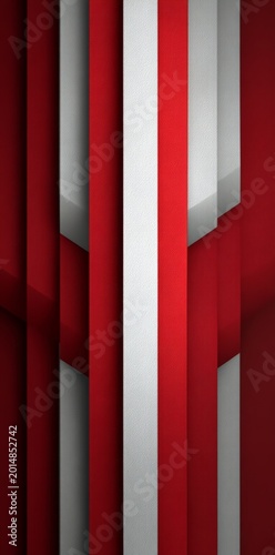 Dynamic Red and White Abstract Vertical Stripes Background.