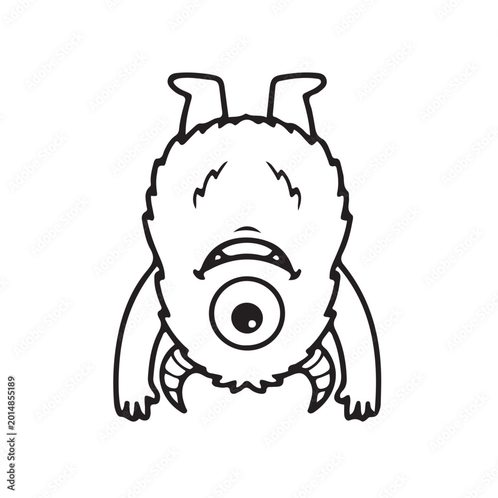 Obraz premium linearts funny cartoon monster