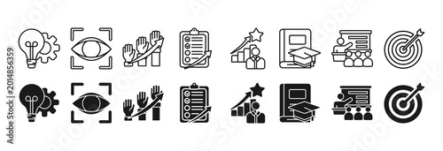 Bild auf Leinwand Personal growth icon set. Creativity and vision symbol