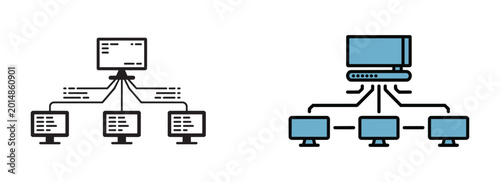 Foto Computer network diagram, system architecture