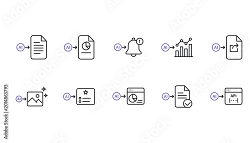 Schilderij op canvas output icon set