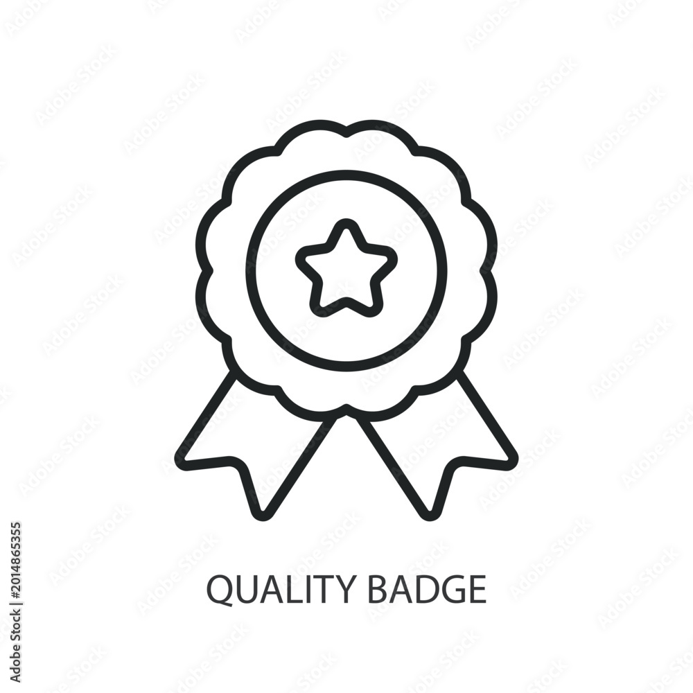Fototapeta premium Quality Badge thin line vector icons