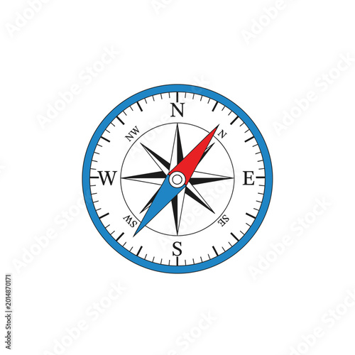 Free Download Compass illustration navigational tool on white background - GFXLoad