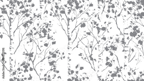Vászonkép Beautiful ash tree silhouettes collection vector illustration