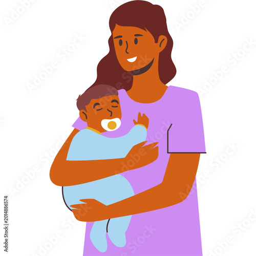 Mom and Kids Illustration