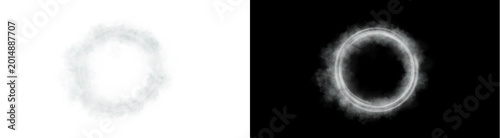 PNG image of Soft white circular smoke ring effect on transparent background