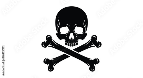 Foto Classic jolly roger symbol skull and crossbones on a white background